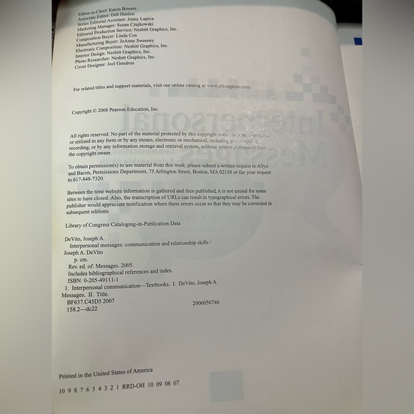 Interpersonal Messages Communication & Relationship Skills by Joseph A Devito - Picture 6 of 6